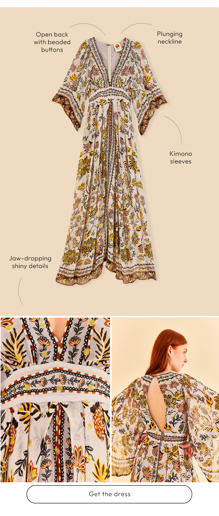 With the Silver Floral Tapestry Maxi Dress