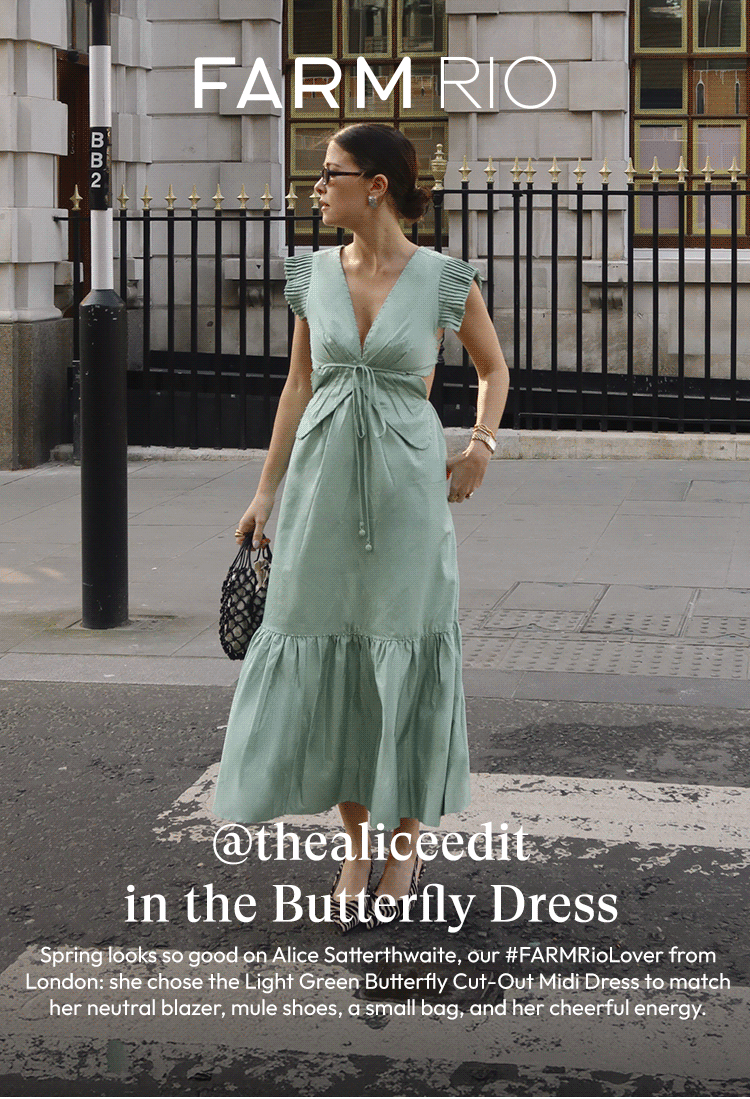Farm Rio UK: In the spotlight: the Light Green Butterfly Dress  Campaign  Buzz