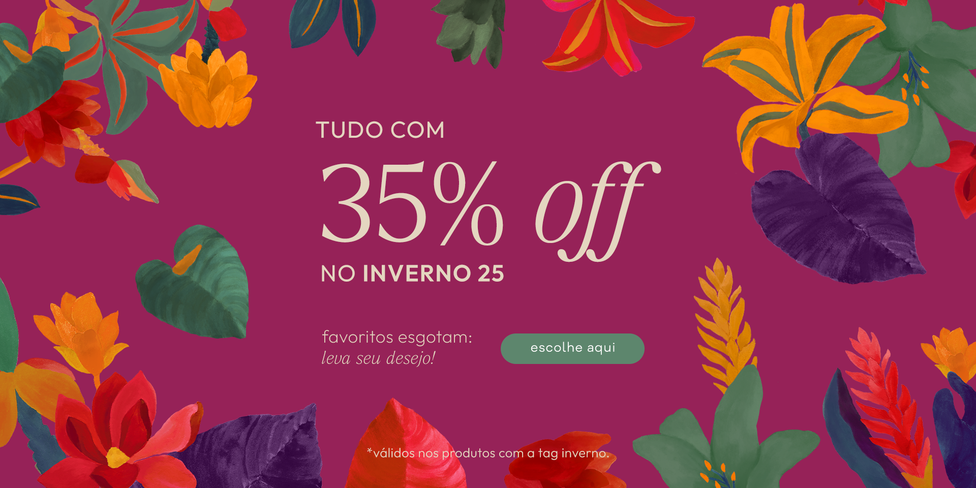 35% OFF na coleção de inverno da FARM, vem aproveitar