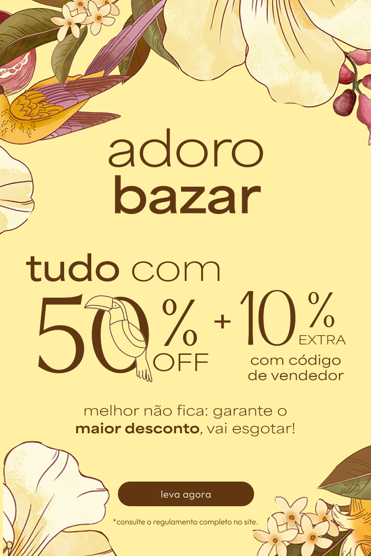 [farm rio] mídia kit bazar tudo 50% + 10% com cód vendedor em vestido bazar