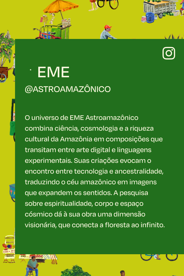 [LP FARM Rio - amazonikas] [carrossel texto eme] roupas estampadas EME Astroamazônico
