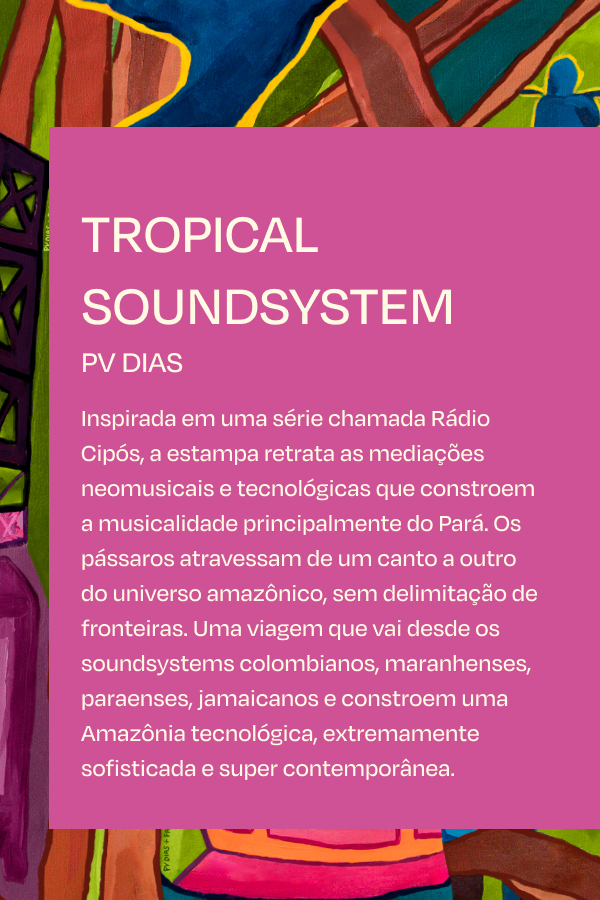 [LP FARM Rio - amazonikas] [carrossel texto estampa tropical] estampa tropical soundsystem inspirada na musicalidade amazônica