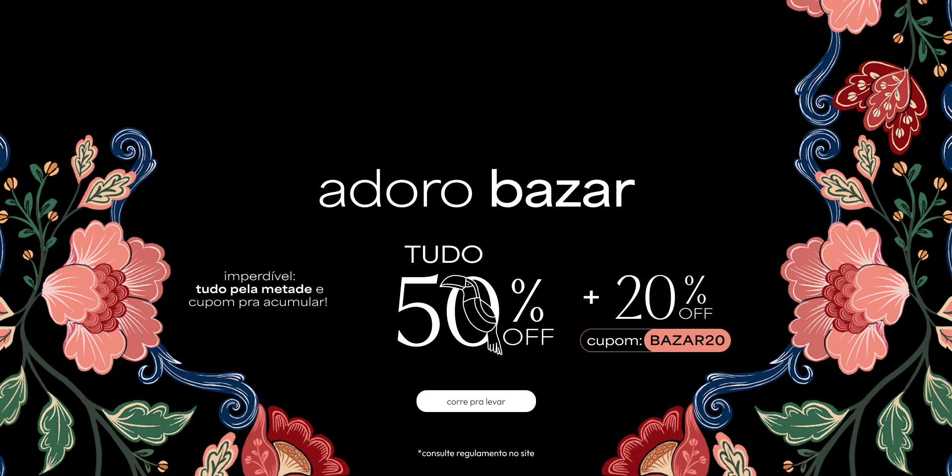 [farm rio] [banner tv bazar] adoro bazar FARM Rio: looks com 50%OFF + 20% EXTRA. usa o cupom BAZAR20