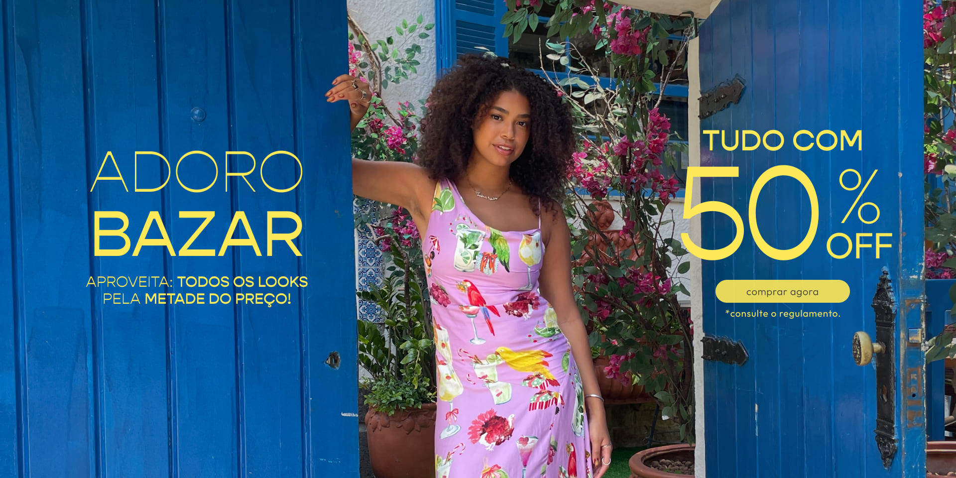 [banner tv bazar] adoro bazar FARM Rio: vestidos estampados, lisos FARM, saias e muito mais roupas pela metade do preço. tudo com 50% OFF aqui, vem! 