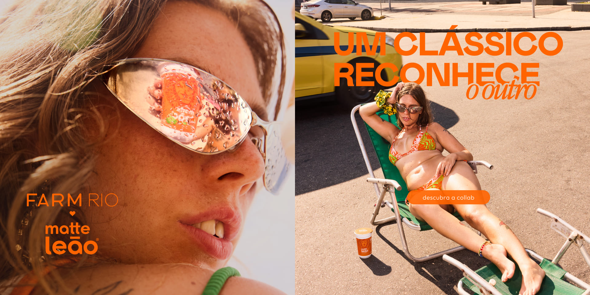 [10/03] [banner tv matte leão em farm rio] clássicos do Rio: FARM Rio + Matte Leão. regatas pro verão, bolsas de praia, frescobol, biquínis e mais produtos da collab aqui. descubra as novidades!
