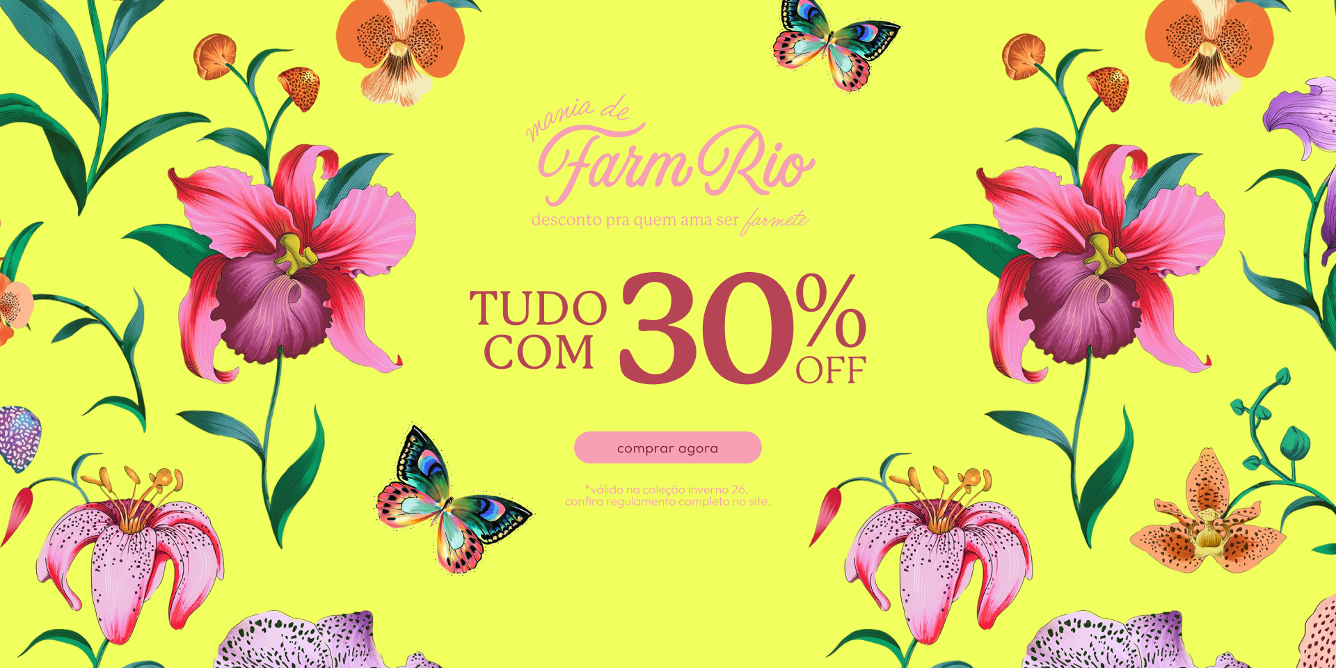 [10/03] [banner tv promo 30%] mania de FARM: desconto de 30% OFF pra quem ama ser farmete. aproveita as novidades na promoção aqui! 