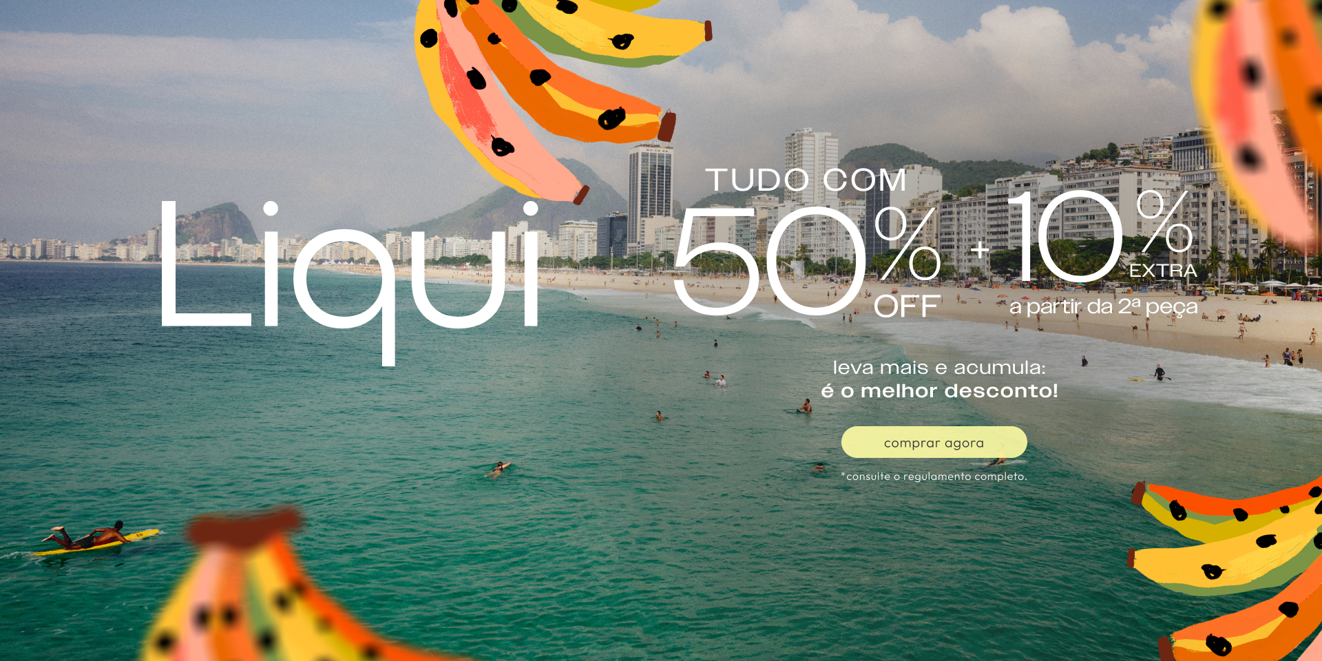 [farm rio] [banner tv liqui] liqui FARM Rio tudo 50%OFF + 10% extra a partir da 2ª peça. compre agora!