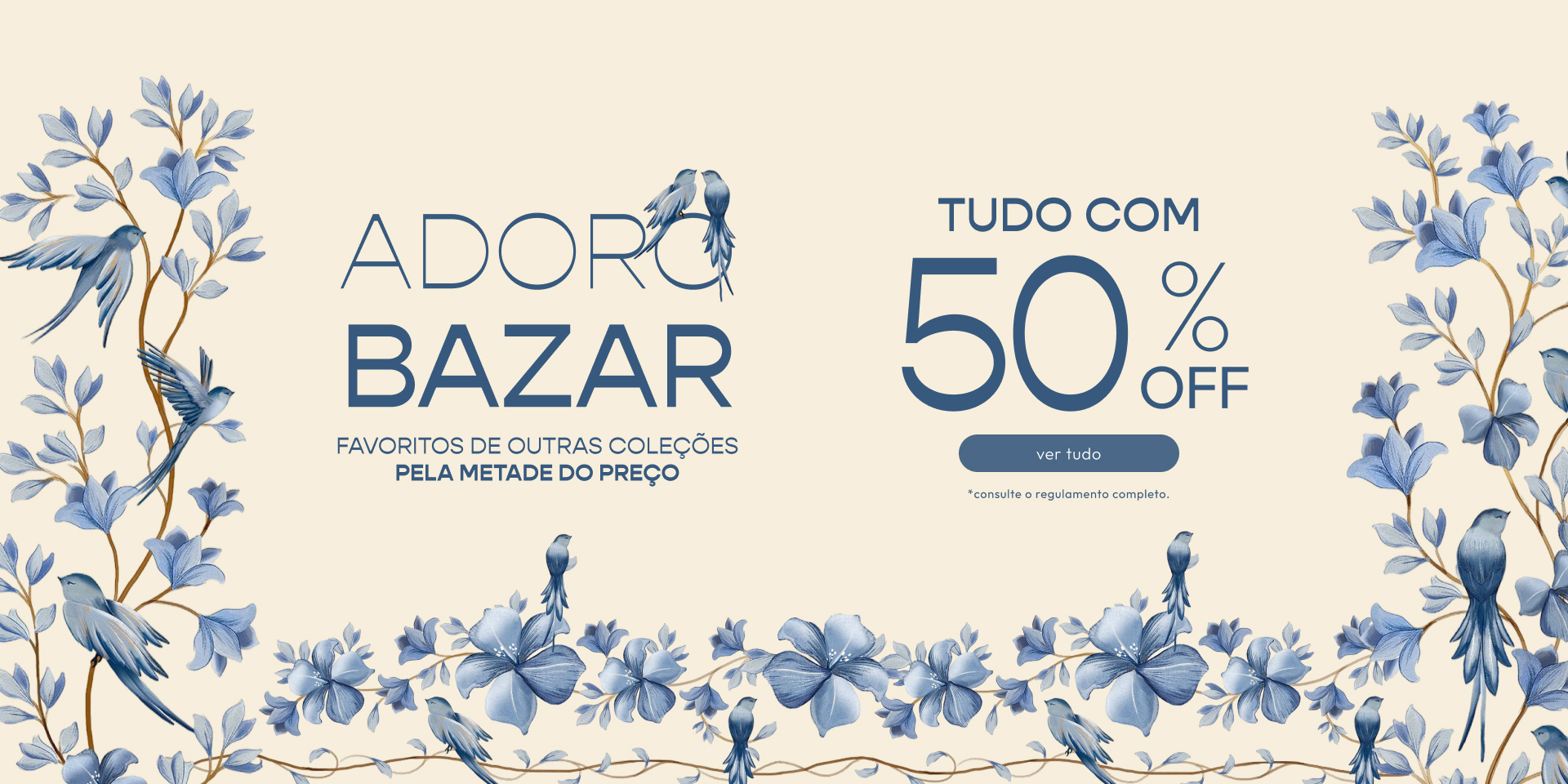 [farm rio] [banner tv bazar] bazar FARM tudo com 50%OFF. leva os looks pela metade do preço!