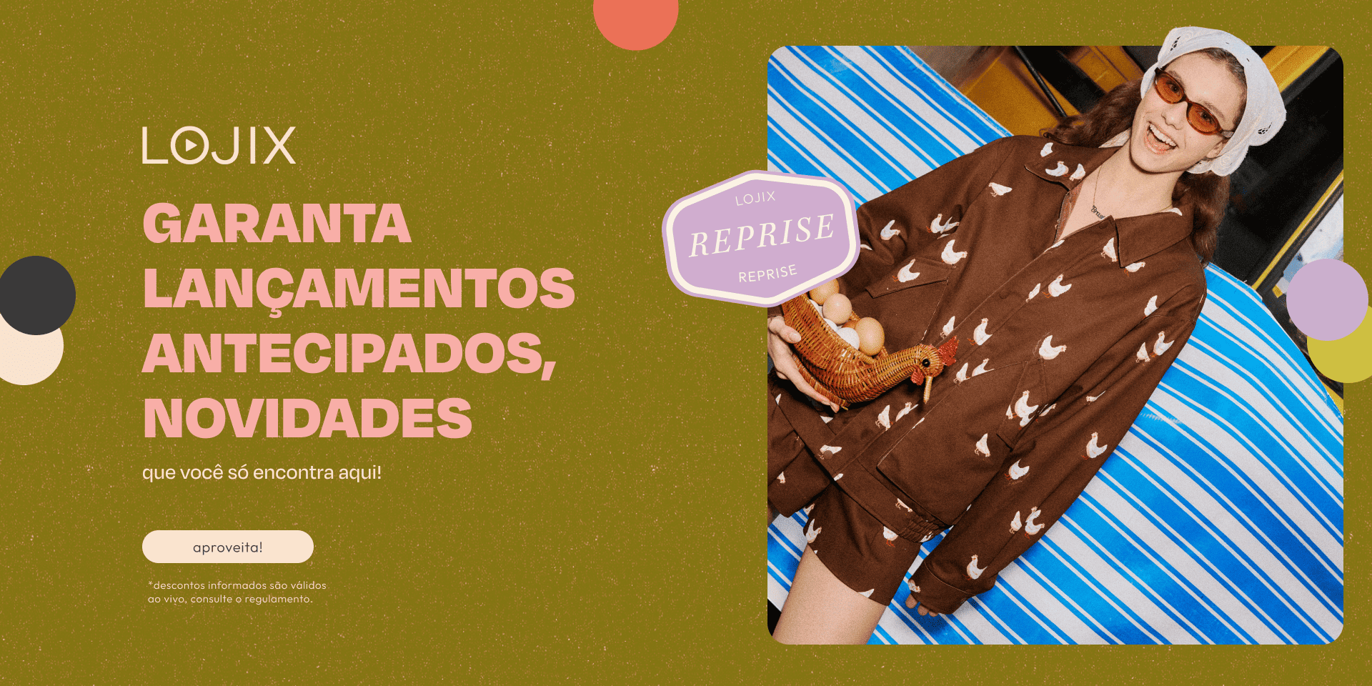 [farm rio] [banner tv reprise lojix] reprise lojix: assista a gravação da live e garanta os lançamentos FARM