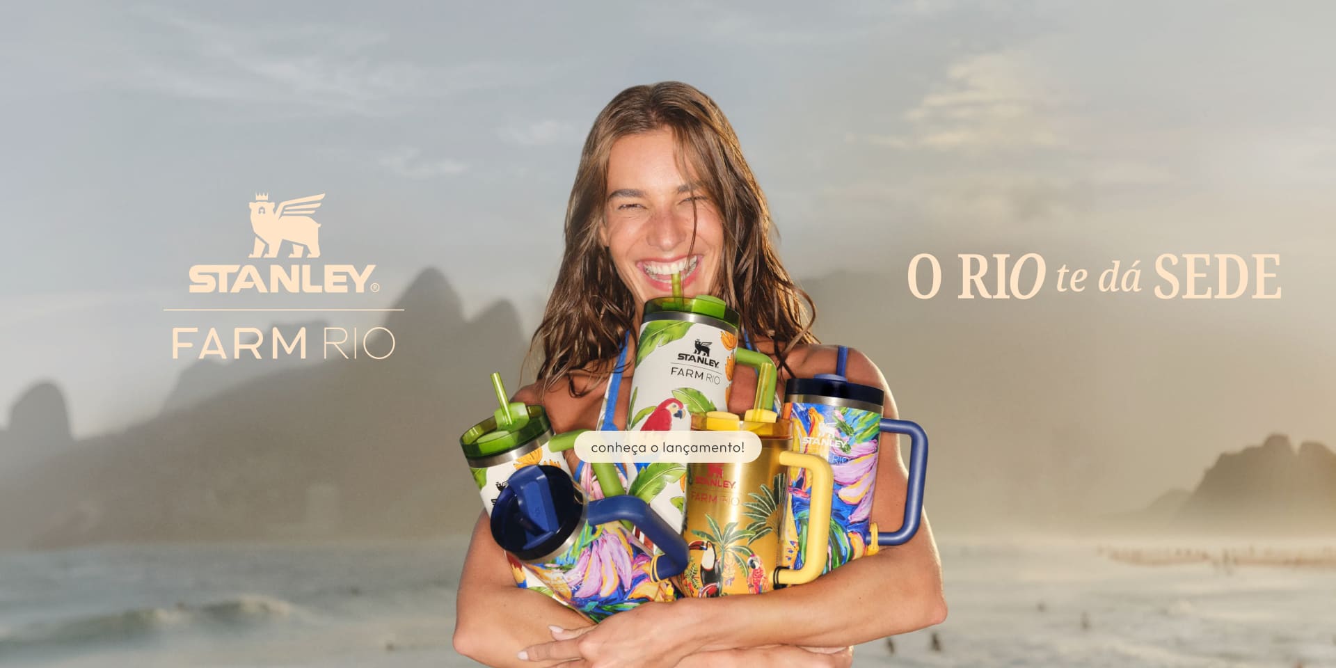 [farm rio] [banner tv stanley] collab acessórios Stanley + FARM Rio. leva o lançamento!