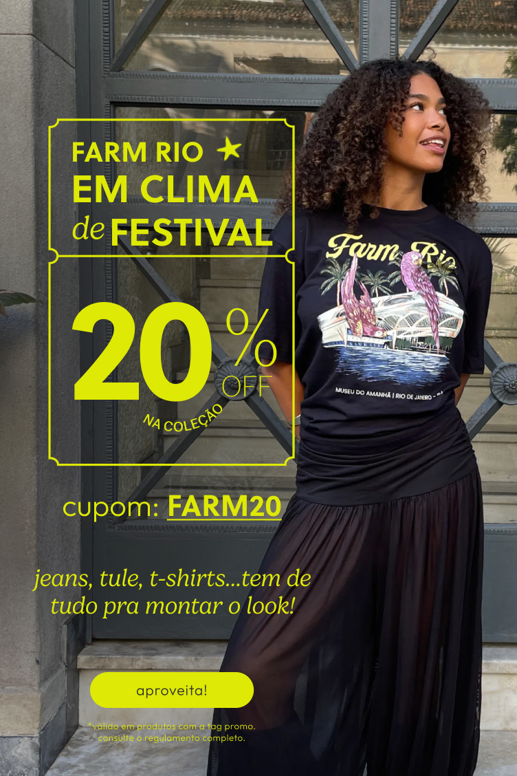[farm rio] mídia kit promo 20%OFF + 10% com cod vendedor