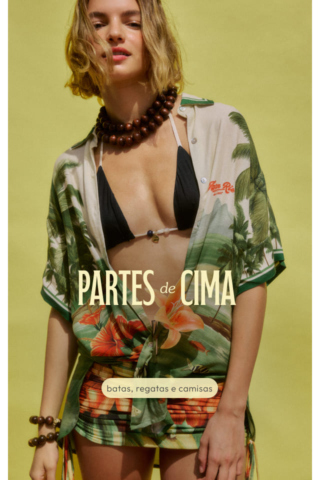 [LP FARM Rio - alto verão 27] [carrossel parte de cima] camisa FARM estampada jamaica. conheça