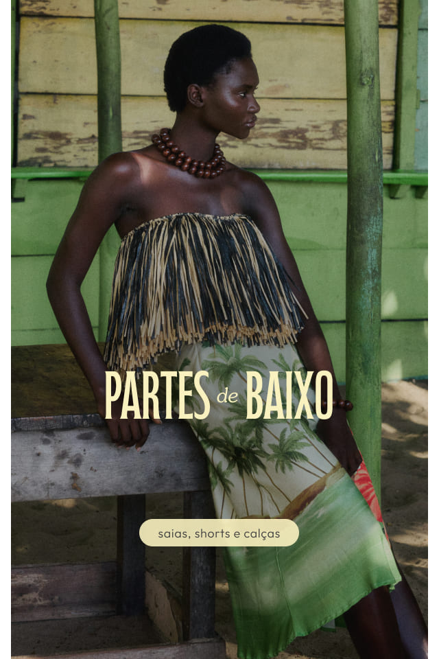 [LP FARM Rio - alto verão 27] [carrossel parte de baixo] saia enviesada FARM jamaica palmeiras. leva agora