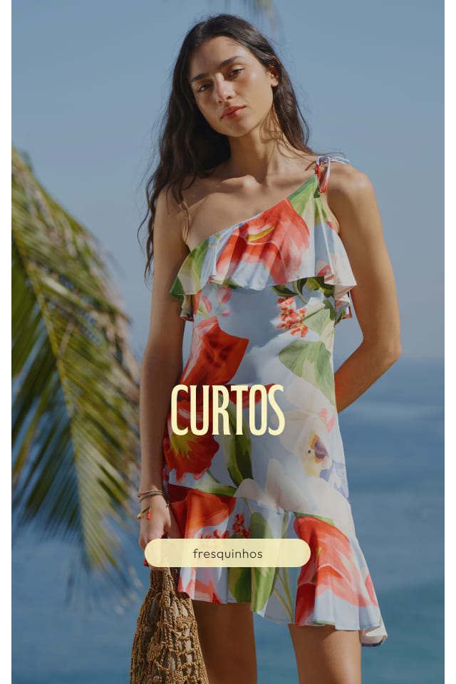 [LP FARM Rio - alto verão 27] [carrossel vestido curto] vestido floral assimétrico FARM. vem ver