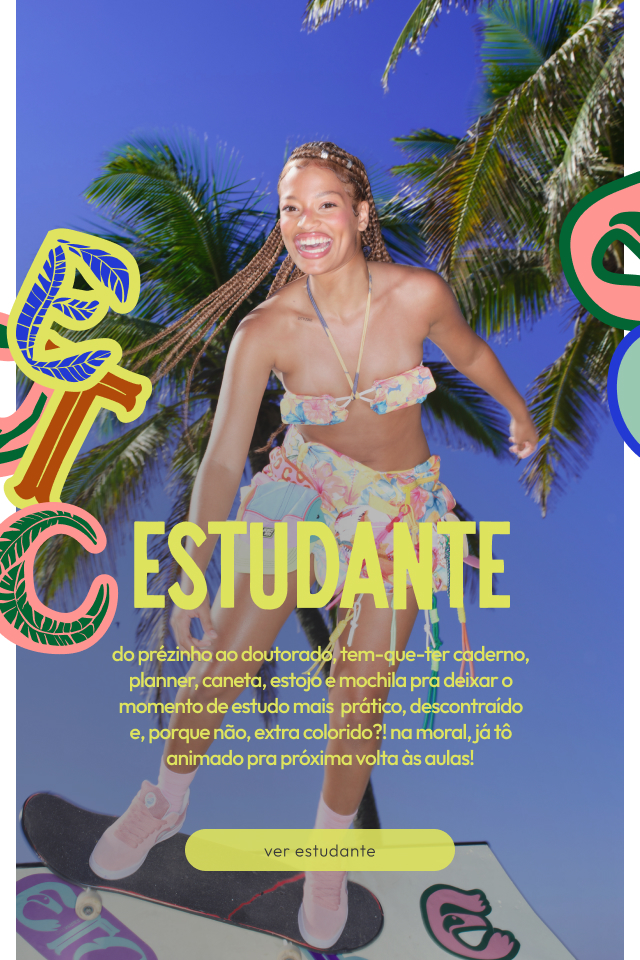 mochila, caderno, planner, estojo, garrafa térmica! a categoria estudante FARM Etc tem o que você precisa pra deixar os estudos mais coloridos. veja tudo aqui