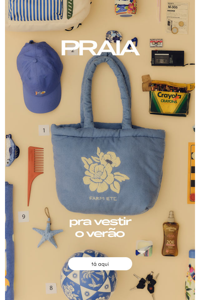 [farm etc] [carrossel praia] bolsa média azul atoalhada FARM Etc. garante o seu acessório pra praia!
