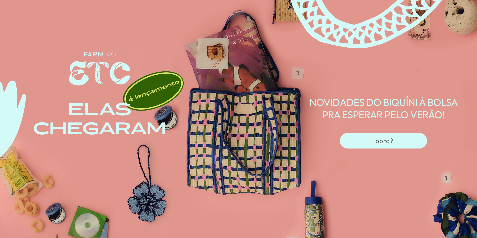 [farm rio] [banner novidades etc] lançamento: bolsa de praia listra floral FARM Etc. leva agora