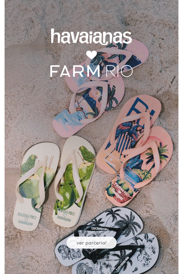 [farm etc] [carrossel havaianas] collab chinelos estampados Havaianas + FARM Rio